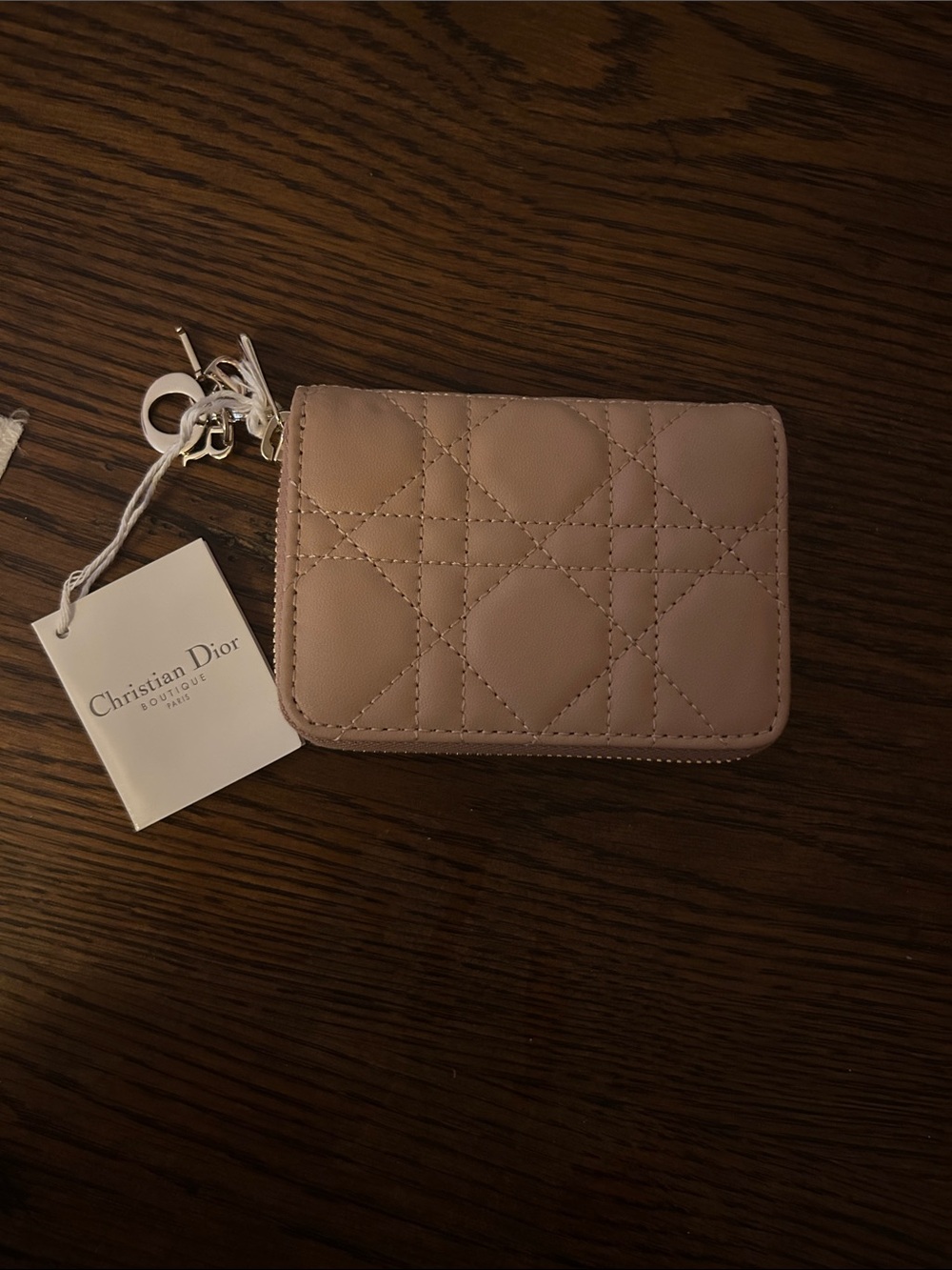 Dior White Pouch with Gold Logo